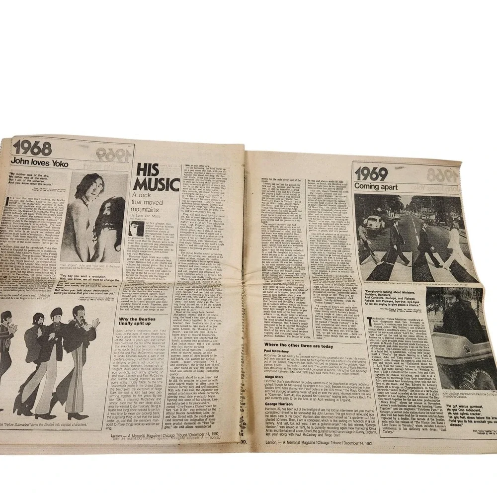 Lennon 1940-1980 A Memorial Magazine Chicago Tribune Dec 14 1980 John Lennon